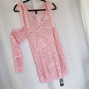 INC cold shoulder crochet top, nwt